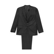 Canali Slate Grey Wool Blazer Suit Gray, Herr