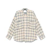 R13 Ecru Button-Up Drop Shoulder Shirt Beige, Herr