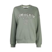 Kimhekim Logo-broderad Bomullssweatshirt Green, Dam