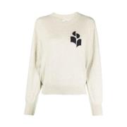 Isabel Marant Étoile Ljusgrå Logo Print Tröja Beige, Dam