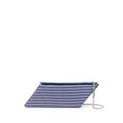 Kara Kristall Mesh Parallelogram Clutch Väska Blue, Dam