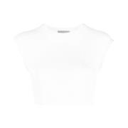 Vtmnts Vit Cropped Top med Nummer Patch White, Dam