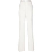 Tom Ford Ivory Wool-Mohair Blend Textured Byxor Beige, Dam