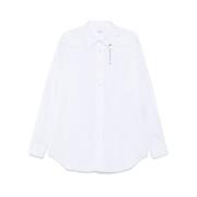 Alexander McQueen Vit Bomull Poplin Skjorta Kedjedetalj White, Herr