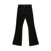 Courrèges Svarta Bootcut Bomulls Jeans Black, Dam