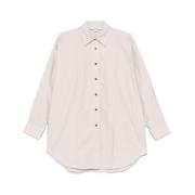 Remain Birger Christensen Grå Button-Up Skjorta med Box Pleat Beige, D...