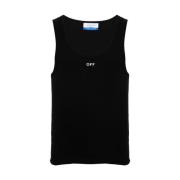 Off White Svart Logotyp Tryck Ärmlös T-shirt Black, Herr