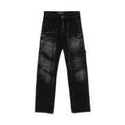 Y/Project Svarta Denim Jeans med Whiskering Effekt Black, Herr