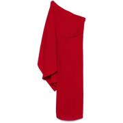 Solace London Rubinröd One-Shoulder Pennklänning Red, Dam