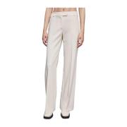 Patrizia Pepe Elegant Twill Straight Leg Byxor White, Dam