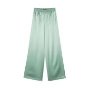 Gianluca Capannolo Jade Wide Leg Satinbyxor Green, Dam