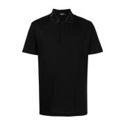 Versace Broderad Logotyp T-shirts och Polos Black, Herr