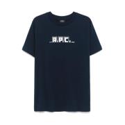 A.p.c. Marinblå Ormtryck T-shirt Blue, Herr