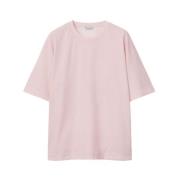 Burberry Rosa Randig T-shirt med Equestrian Knight Motiv Pink, Dam