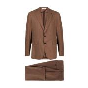 Tagliatore Brun ullblandad blazer och byxor Brown, Herr