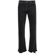 Gallery Dept. Svarta knappflyg jeans klassiska fickor Black, Herr