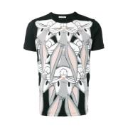 Iceberg Svart Bomull Kanin Tryck T-shirt Black, Herr