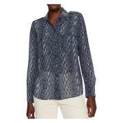 Michael Kors Admiral Button Down Blus Gray, Dam