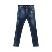 Dsquared2 Marinblå Klassiska Målfärgs Jeans Blue, Herr