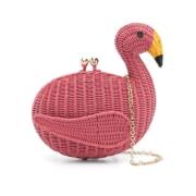 Serpui Fuchsia Rosa Magnetisk Clutch med Kedja Pink, Dam