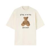 Palm Angels Björn Motiv Bomull T-shirt Beige, Dam