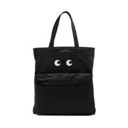 Anya Hindmarch Svart Econyl® Toteväska med Eyes Patch Black, Dam