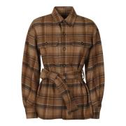 Ralph Lauren Knapp Front Skjorta Brown, Dam