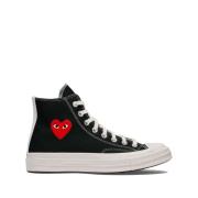 Comme des Garçons Canvas Heart Sneaker Svart/Röd/Vit Black, Herr