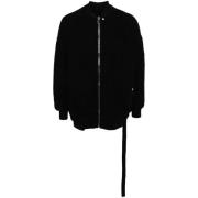 Rick Owens Svart Bomull Baseball Krage Jacka Black, Herr