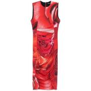 Roberto Cavalli Röd Draperad Ärmlös Klänning Red, Dam