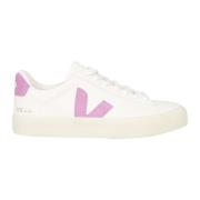 Veja Vita och rosa lädersneakers White, Dam