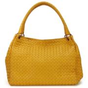 Bottega Veneta Vintage Pre-owned Laeder handvskor Yellow, Dam