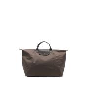 Longchamp Kanvas Jordbrun Vikväska Brown, Dam