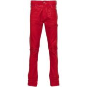 Amiri Röda Coated Denim Jeans Red, Herr