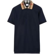 Burberry Vintage Check Polo med Kontrastkrage Blue, Herr