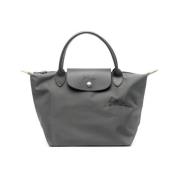 Longchamp Le Pliage Grön Toteväska Gray, Dam