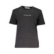 Calvin Klein Svarta Bomull Tops & T-Shirt Black, Dam