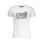 Cavalli Class Vit Bomull Logo Print T-shirt White, Herr