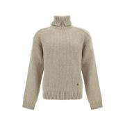 Burberry Räfflad ull turtleneck tröja Beige, Herr