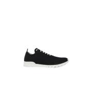 Kiton Svarta Stickade Sneakers med Vit Sula Black, Herr