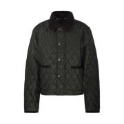 Burberry Quiltad jacka i Shale/Brush Check Green, Dam