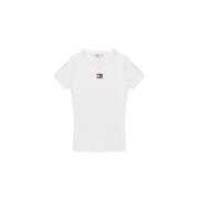 Tommy Jeans Kortärmad återvunnen bomull T-shirt White, Dam