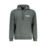 Napapijri Grön Bomull Hoodie Sweatshirt med Logo Green, Herr