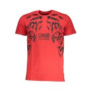 Cavalli Class Röd Bomull Tryck Logo T-shirt Red, Herr