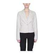 VERO MODA Grå Polyester Blazer Damjacka Kollektion Gray, Dam