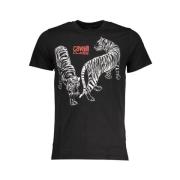 Cavalli Class Svart Bomull Tryckt Logotyp T-shirt Black, Herr