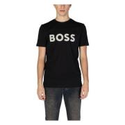 Hugo Boss Höst/Vinter Bomull Herr T-Shirt Kollektion Black, Herr