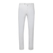 Kiton Vita Bomull Siden Slim Fit Byxor White, Herr