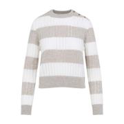 Max Mara Randig Cropped Sweater Alfeo White, Dam