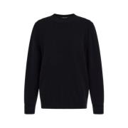 Roberto Cavalli Guld Knapp Crew-neck Pullover Black, Dam